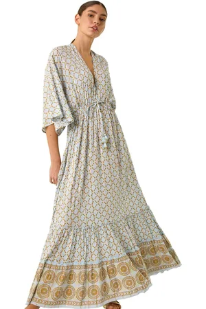 Roman Shimmer Boho Border Maxi Dress