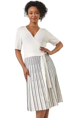 Roman Petite Wrap Knitted Dress