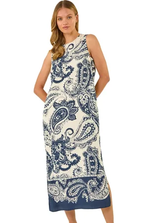 Roman Paisley Print Midi Dress