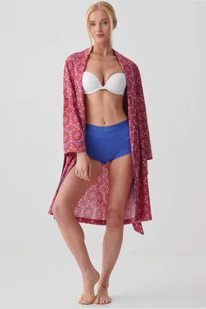 British Boxers "Byzantine Paisley" Crisp Cotton Short Mid-Length Dressing Gown