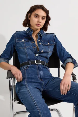 Karen Millen Petite Denim Boiler Jumpsuit