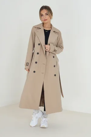 Brave Soul Double-Breasted Longline Trench Coat