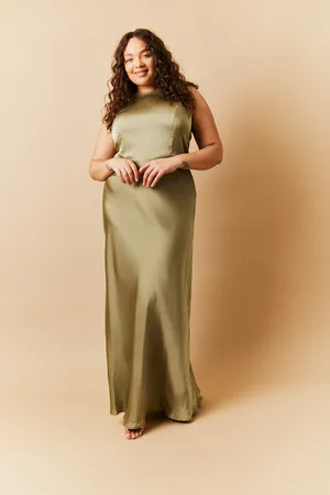 In The Style Satin Cowl Back Maxi Dress