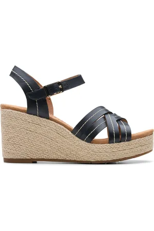 Clarks Sabina Strap Leather Wedges