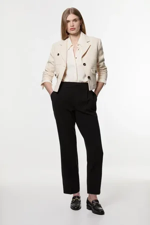 Karen Millen Compact Stretch Essential Tailored High Waist Slim Leg Trouser