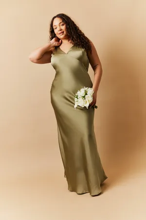 In The Style Satin Twist Back Maxi Dress