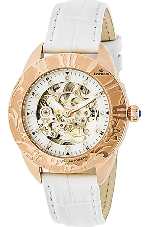 Empress Godiva Automatic MOP Leather-Band Watch