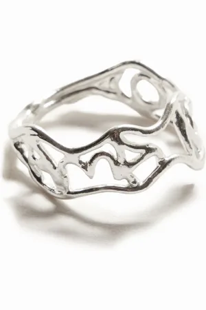 Desigual Zalio silver plated message ring - - L