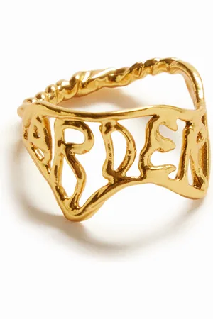 Desigual Zalio gold plated message ring - - L
