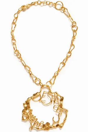 Desigual Zalio gold plated message necklace - - U