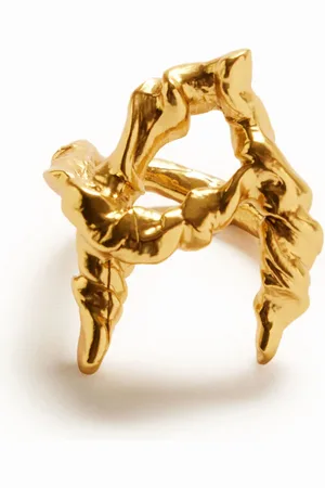 Desigual Zalio gold plated letter A ring - - L