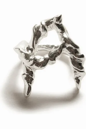 Desigual Zalio silver plated letter A ring - - L