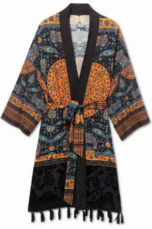 Desigual Ethnic tassels kimono - - L