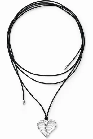 Desigual Zalio cord silver-plated heart pendant - - U