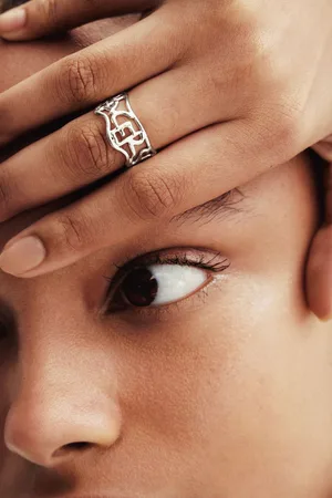 Desigual Zalio silver plated message ring - - L