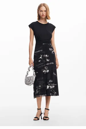 Desigual Midi dress with text - - S