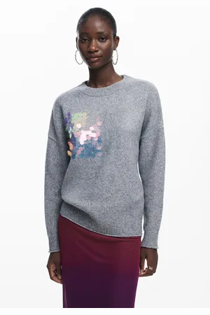 Desigual Gray scale sweater - - L