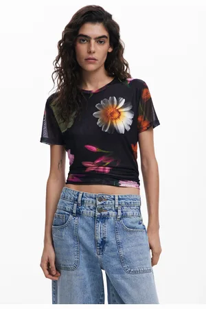 Desigual Printed tulle T-shirt - - L