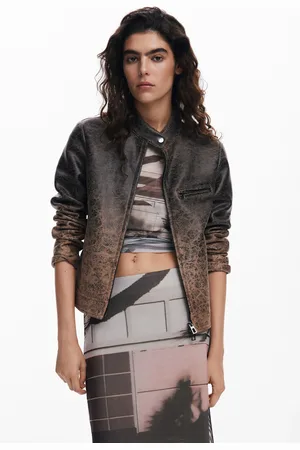 Desigual Gradient faux leather biker jacket - - L