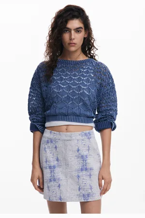 Desigual Cropped openwork sweater - - L