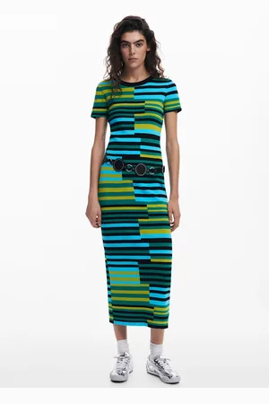 Desigual Striped long dress - - M