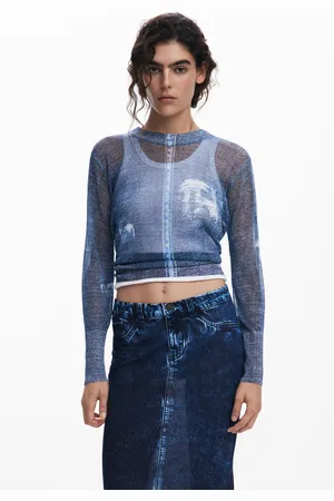 Desigual Denim-effect sweater - - L