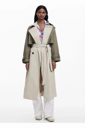 Desigual Detachable two-tone trench coat - - L