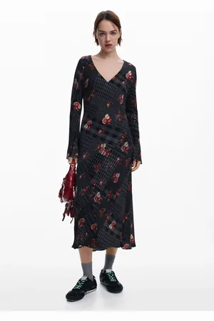 Desigual Midi dress with checks - - L