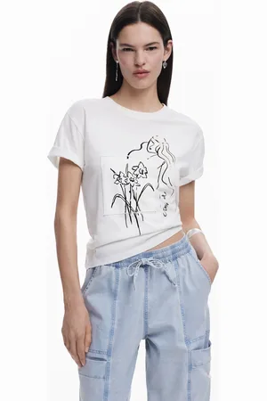 Desigual Floral T-shirt feminine silhouette - - L