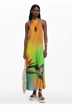 Desigual Printed long dress - - L