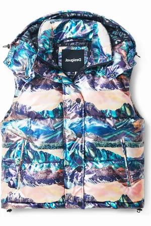 Desigual Iridescent padded landscape gilet - - M