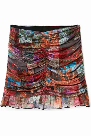 Desigual Draped floral patchwork mini skirt - - L