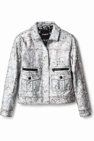Desigual Metallic trucker jacket - - M