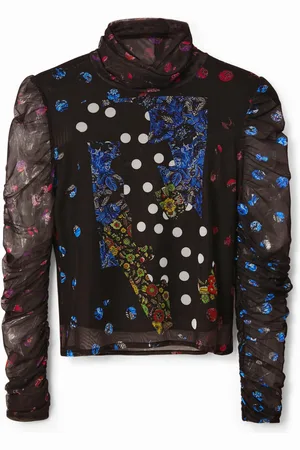 Desigual Tulle patchwork T-shirt with polka dots and flowers - - L