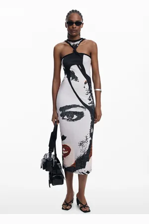 Desigual Fitted midi dress face - - L