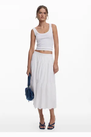 Desigual Long embroidered skirt - - L