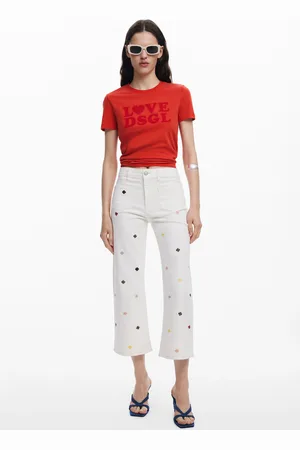 Desigual Culotte jeans with clovers - - 34