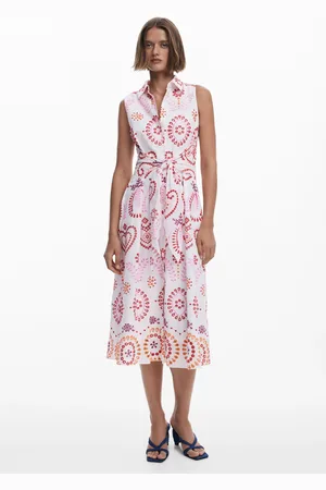 Desigual Printed midi dress with bow - - L