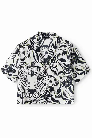 Desigual Cropped jungle shirt - - S