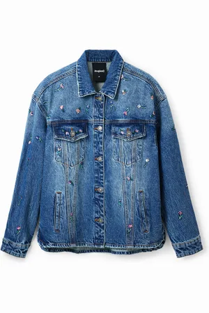 Desigual Floral denim trucker jacket - - L