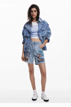Desigual Etnic denim Bermuda shorts - - 34