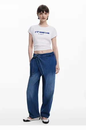 Desigual Baggy wrap-style jeans - - 34