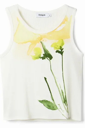 Desigual Watercolor flower knit T-shirt - - XL