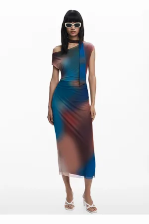 Desigual Draped dress with irregular neckline - - L