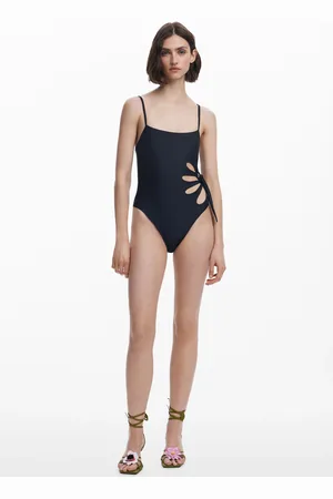 Desigual Tyler McGillivary perforated flower swimsuit - - L