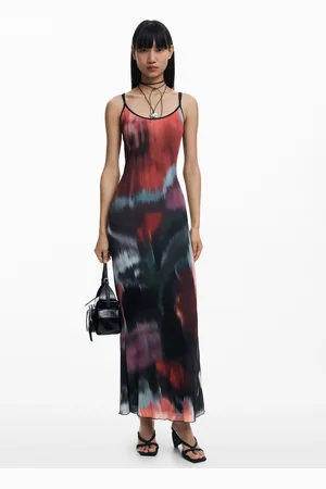 Desigual Floral midi dress with straps - - L