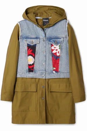 Desigual 2-in-1 embroidered hybrid parka - - L