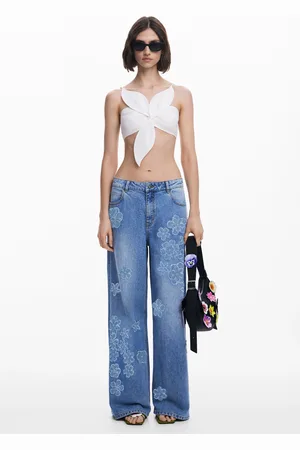 Desigual Tyler McGillivary Wide Leg floral jeans - - L
