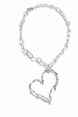 Desigual Zalio silver plated heart necklace - - U