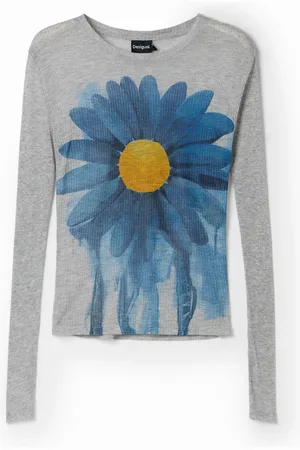 Desigual Ribbed daisy T-shirt - - M